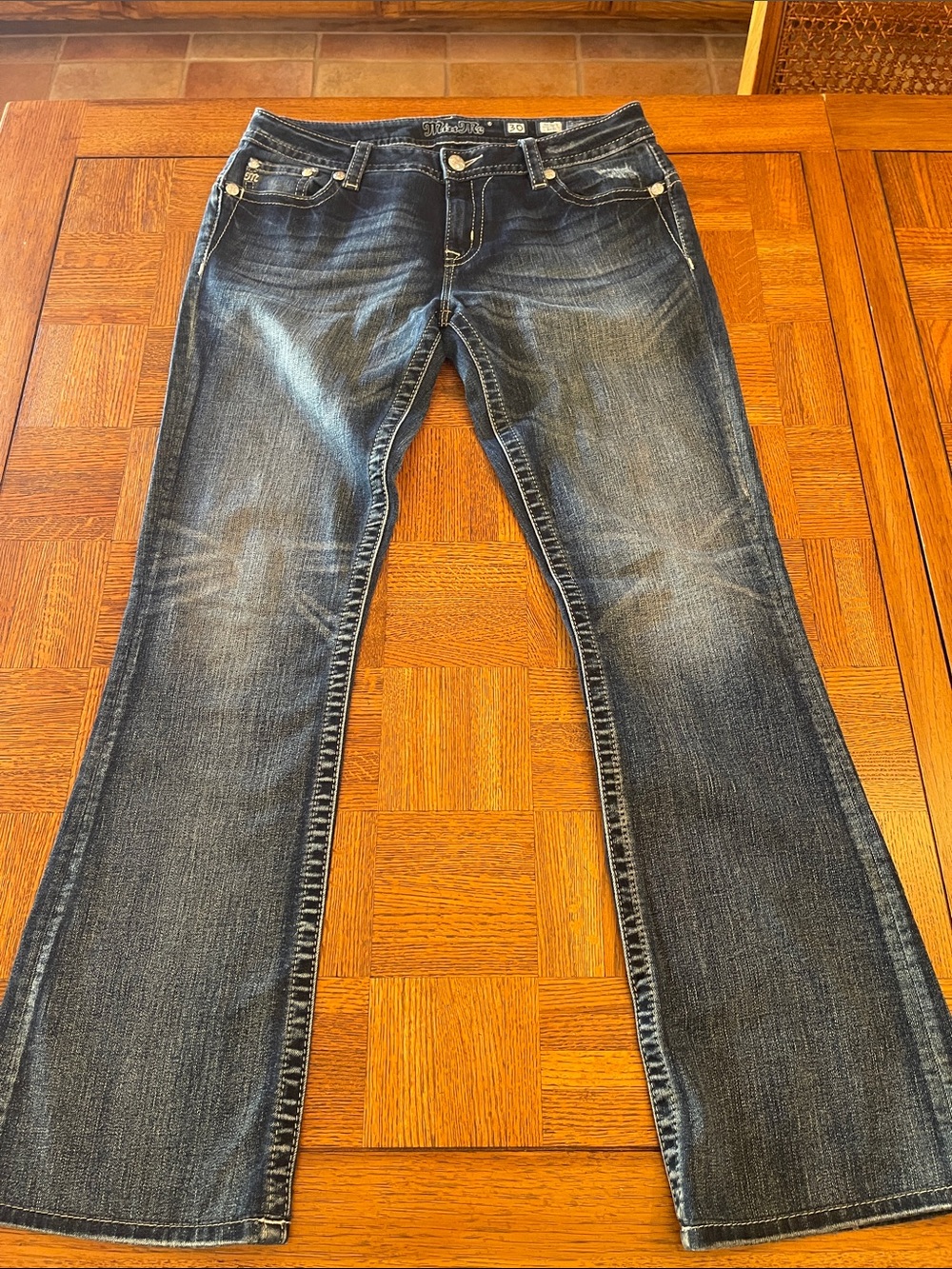 Miss Me Relaxed Boot Women's Dark Blue Flare Jeans